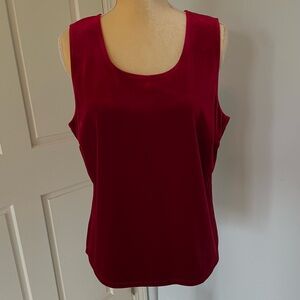 Petite Sophisticate Rich Red Velvet Tank Top